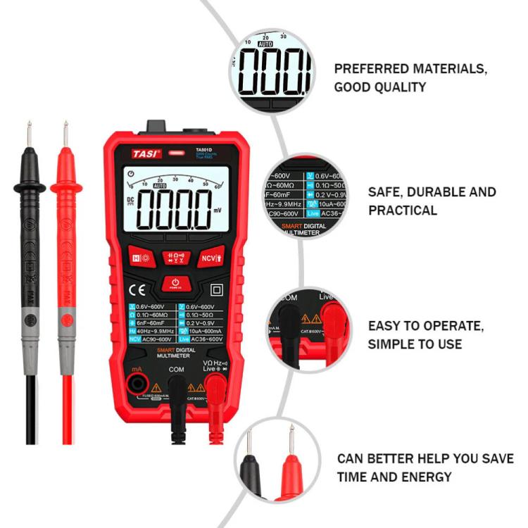 TASI TA801D Multi-function Digital High Precision Multimeter - Digital Multimeter by TASI | Online Shopping UK | buy2fix
