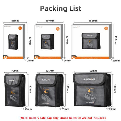 For DJI Mavic 4 Pro Sunnylife Battery Explosion-proof Safe Bag Protective Li-Po Safe Bag(For 1pc Battery) - Backpacks & Bags by Sunnylife | Online Shopping UK | buy2fix