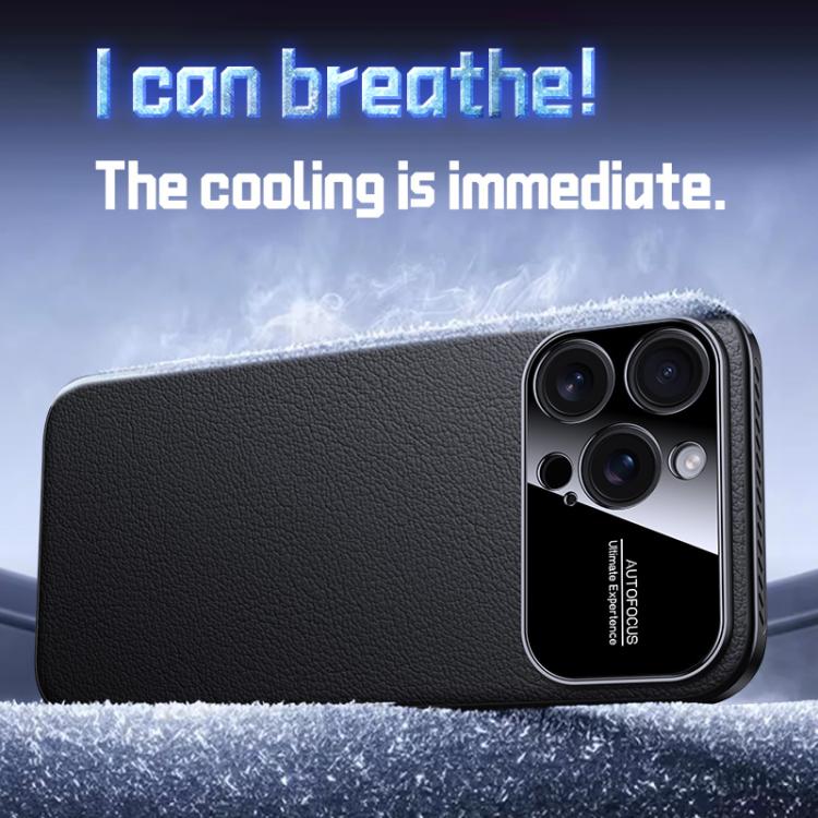 For iPhone Air Soft Armor Cooling Plain Leather Hybrid PC Phone Case(Red) - iPhone Air Cases by buy2fix | Online Shopping UK | buy2fix