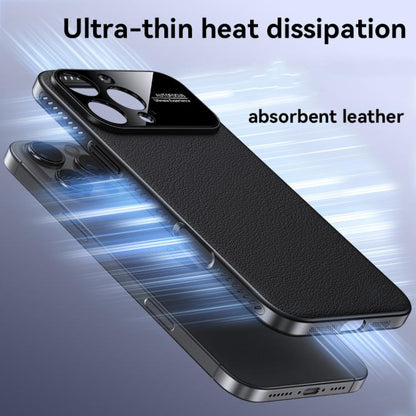For iPhone Air Soft Armor Cooling Plain Leather Hybrid PC Phone Case(Black) - iPhone Air Cases by buy2fix | Online Shopping UK | buy2fix