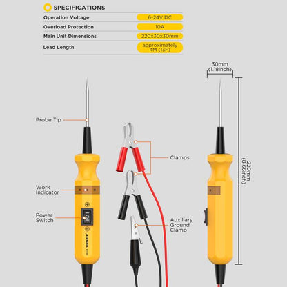 AUTOOL BT160 Car Multifunctional Electrical Circuit Tester Short Circuit Diagnostic Tool(Yellow) - Electronic Test by buy2fix | Online Shopping UK | buy2fix