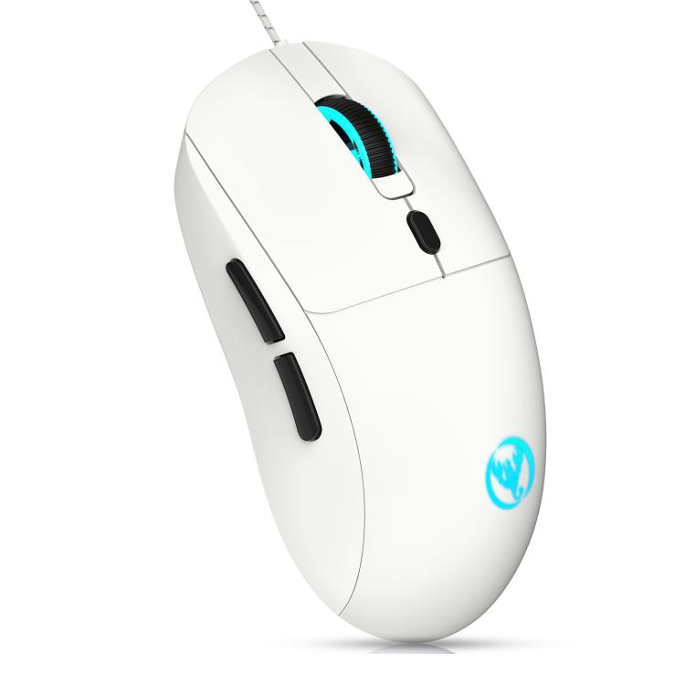 HXSJ X200 3600DPI Colorful Luminous Wired Mouse, Cable Length: 1.5m(White) - Wired Mice by HXSJ | Online Shopping UK | buy2fix