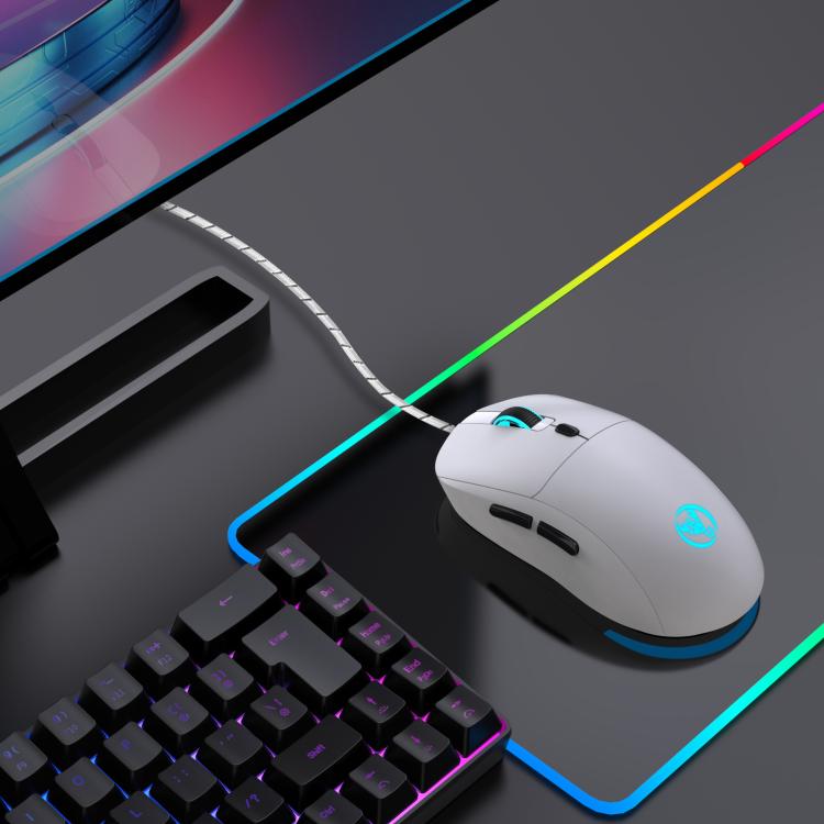 HXSJ X200 3600DPI Colorful Luminous Wired Mouse, Cable Length: 1.5m(White) - Wired Mice by HXSJ | Online Shopping UK | buy2fix