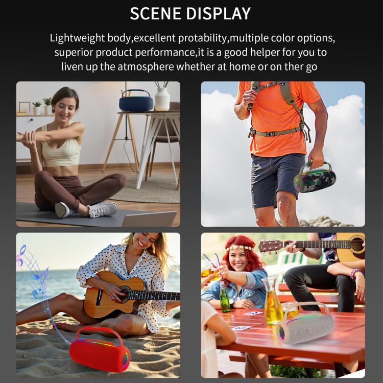 PRO13 20W Portable Outdoor IPX5 Stereo Soundbar Subwoofer RGB Wireless Speakers(Black) - Waterproof Speaker by buy2fix | Online Shopping UK | buy2fix