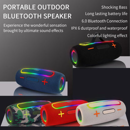 PRO9 20W Outdoor IPX6 Portable RGB Wireless Speakers Stereo Soundbar Subwoofer(Red) - Waterproof Speaker by buy2fix | Online Shopping UK | buy2fix