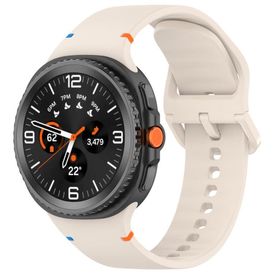 For Galaxy Watch9 / 8 / 8 Classic xDfind Stitched Solid Color Silicone Watch Band, Size:20mm(Starlight)