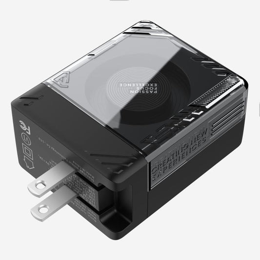 Nillkin IceCore Retractable 65W GaN Fast Charger with Type-C / USB-C Cable, US Plug(Black) - USB Charger by NILLKIN | Online Shopping UK | buy2fix