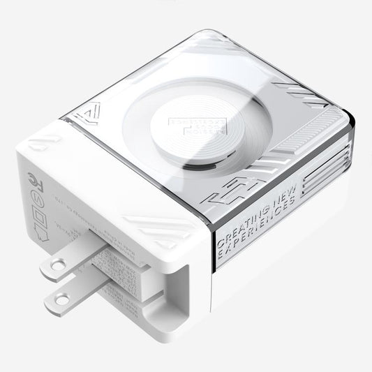 Nillkin IceCore Retractable 65W GaN Fast Charger with Type-C / USB-C Cable, US Plug(White) - USB Charger by NILLKIN | Online Shopping UK | buy2fix