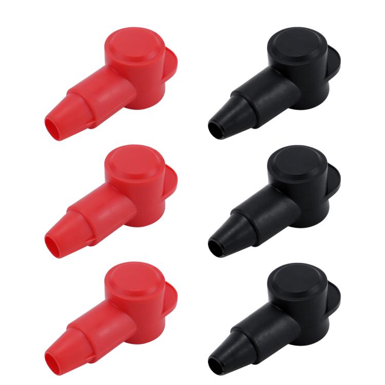 3 Pairs / Set Car Battery Pile Head PVC Protective Cover(Black + Red) - Booster Cable & Clip by buy2fix | Online Shopping UK | buy2fix
