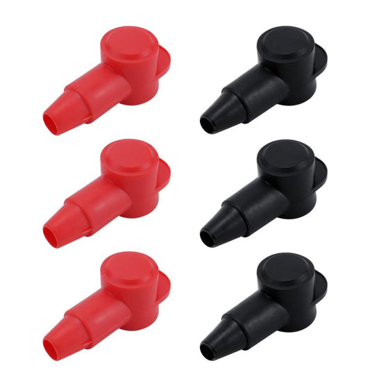 3 Pairs / Set Car Battery Pile Head PVC Protective Cover(Black + Red) - Booster Cable & Clip by buy2fix | Online Shopping UK | buy2fix