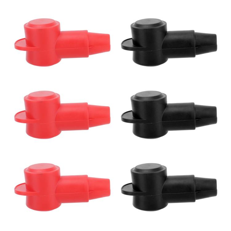 3 Pairs / Set Car Battery Pile Head PVC Protective Cover(Black + Red) - Booster Cable & Clip by buy2fix | Online Shopping UK | buy2fix