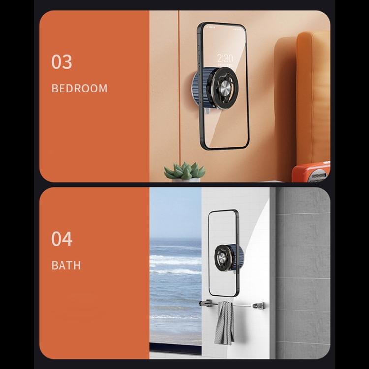 BDK101 Vacuum Adsorption Magnetic Folding Car Phone Holder(Silver) - Universal Car Holders by buy2fix | Online Shopping UK | buy2fix