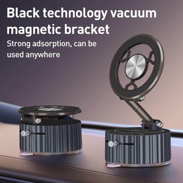 BDK101 Vacuum Adsorption Magnetic Folding Car Phone Holder(Silver) - Universal Car Holders by buy2fix | Online Shopping UK | buy2fix