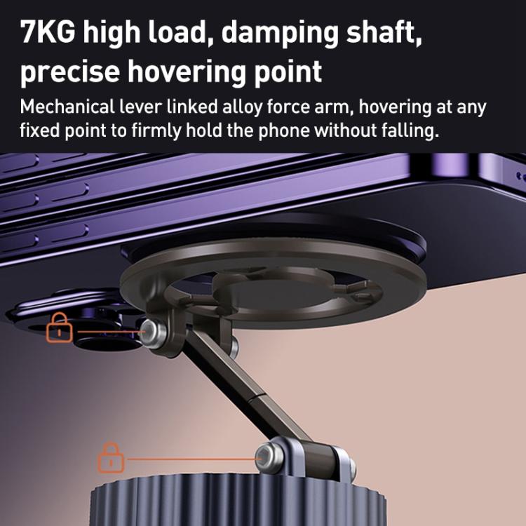 BDK101 Vacuum Adsorption Magnetic Folding Car Phone Holder(Gun Metal) - Universal Car Holders by buy2fix | Online Shopping UK | buy2fix