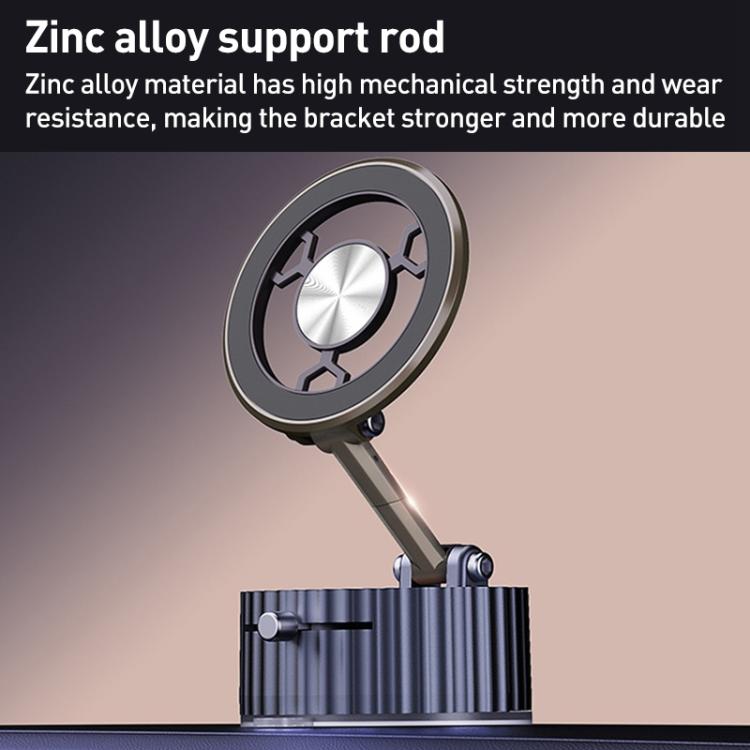 BDK101 Vacuum Adsorption Magnetic Folding Car Phone Holder(Silver) - Universal Car Holders by buy2fix | Online Shopping UK | buy2fix