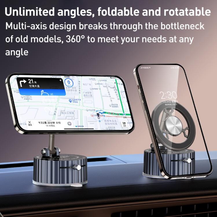 BDK101 Vacuum Adsorption Magnetic Folding Car Phone Holder(Gun Metal) - Universal Car Holders by buy2fix | Online Shopping UK | buy2fix