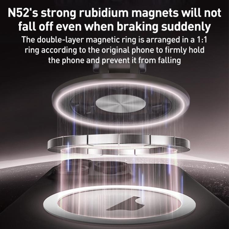 BDK101 Vacuum Adsorption Magnetic Folding Car Phone Holder(Silver) - Universal Car Holders by buy2fix | Online Shopping UK | buy2fix