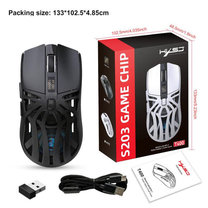 HXSJ T400 Tri-mode Rechargeable Wireless Mouse(Black) - Wireless Mice by HXSJ | Online Shopping UK | buy2fix