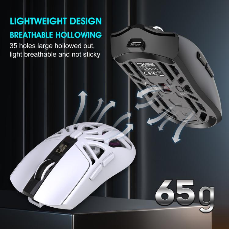 HXSJ T400 Tri-mode Rechargeable Wireless Mouse(White) - Wireless Mice by HXSJ | Online Shopping UK | buy2fix