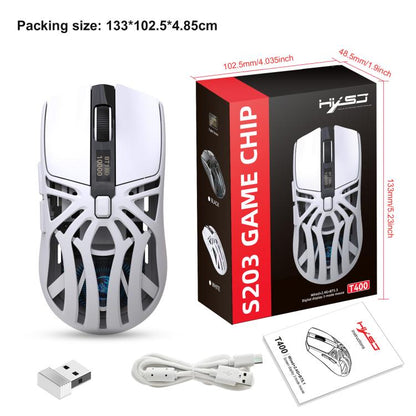 HXSJ T400 Tri-mode Rechargeable Wireless Mouse(White) - Wireless Mice by HXSJ | Online Shopping UK | buy2fix