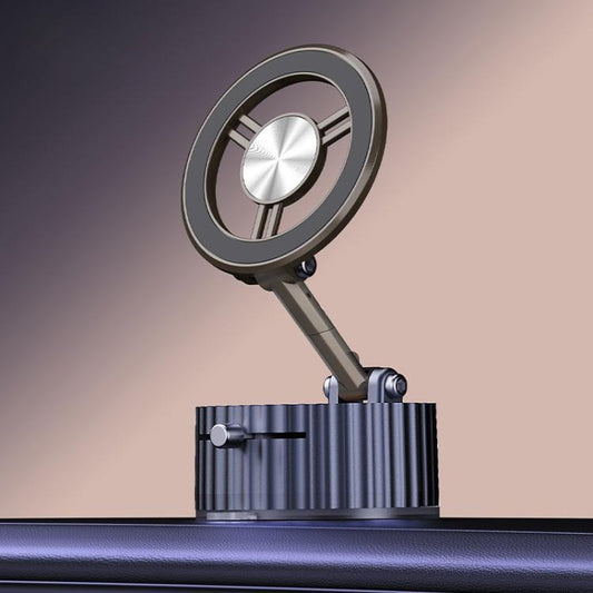 BDK102 Vacuum Adsorption Magnetic Folding Car Phone Holder(Gun Metal) - Universal Car Holders by buy2fix | Online Shopping UK | buy2fix