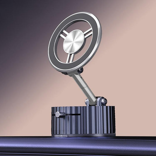 BDK102 Vacuum Adsorption Magnetic Folding Car Phone Holder(Silver) - Universal Car Holders by buy2fix | Online Shopping UK | buy2fix