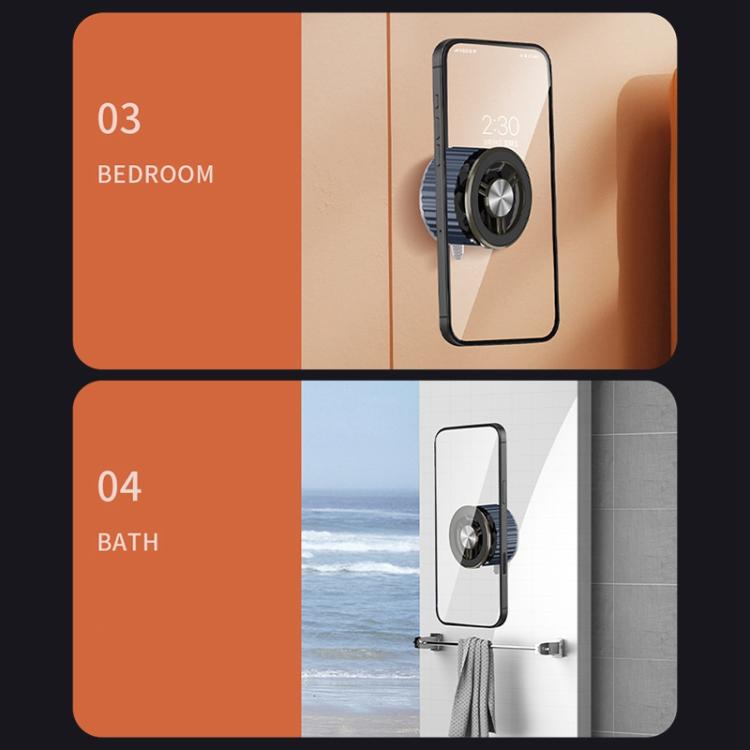 BDK102 Vacuum Adsorption Magnetic Folding Car Phone Holder(Silver) - Universal Car Holders by buy2fix | Online Shopping UK | buy2fix