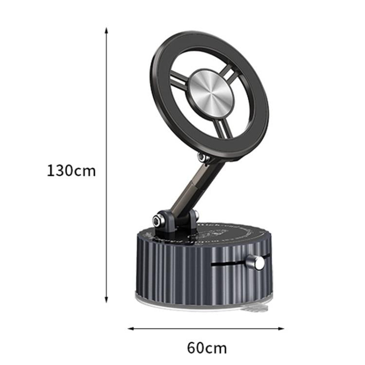 BDK102 Vacuum Adsorption Magnetic Folding Car Phone Holder(Silver) - Universal Car Holders by buy2fix | Online Shopping UK | buy2fix