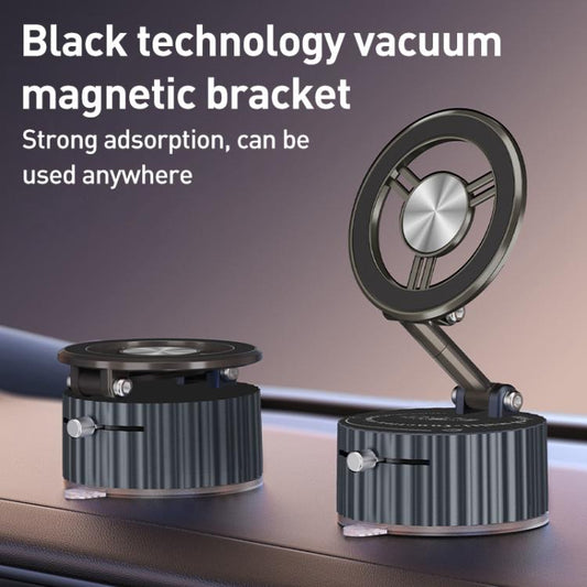 BDK102 Vacuum Adsorption Magnetic Folding Car Phone Holder(Gun Metal) - Universal Car Holders by buy2fix | Online Shopping UK | buy2fix