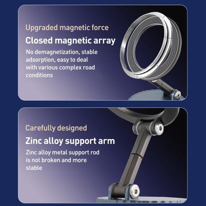 BDK103 Vacuum Adsorption Magnetic Folding Car Phone Holder(Gun Metal) - Universal Car Holders by buy2fix | Online Shopping UK | buy2fix