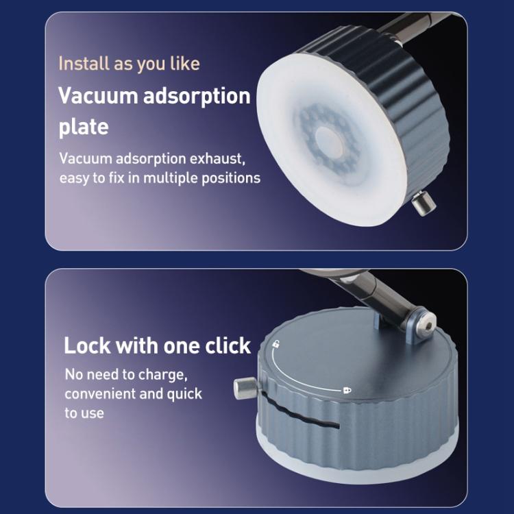 BDK103 Vacuum Adsorption Magnetic Folding Car Phone Holder(Silver) - Universal Car Holders by buy2fix | Online Shopping UK | buy2fix