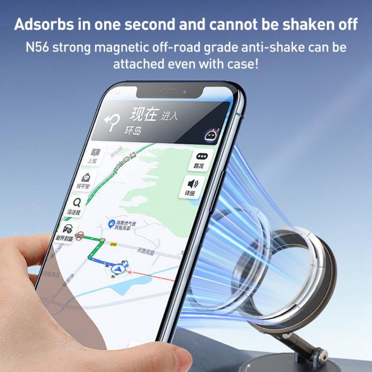 BDK103 Vacuum Adsorption Magnetic Folding Car Phone Holder(Silver) - Universal Car Holders by buy2fix | Online Shopping UK | buy2fix