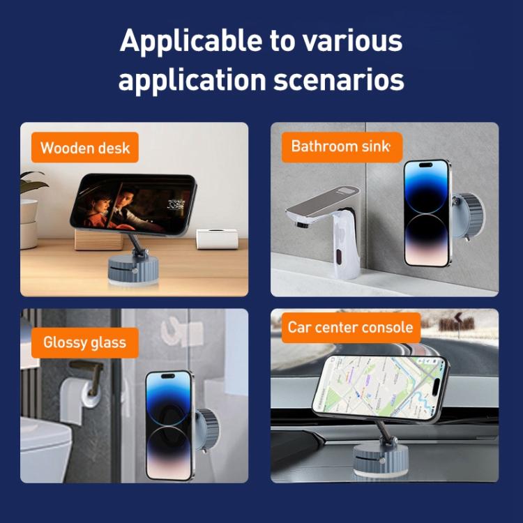 BDK103 Vacuum Adsorption Magnetic Folding Car Phone Holder(Gun Metal) - Universal Car Holders by buy2fix | Online Shopping UK | buy2fix