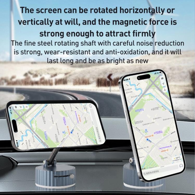 BDK104 Vacuum Adsorption Magnetic Folding Car Phone Holder(Silver) - Universal Car Holders by buy2fix | Online Shopping UK | buy2fix