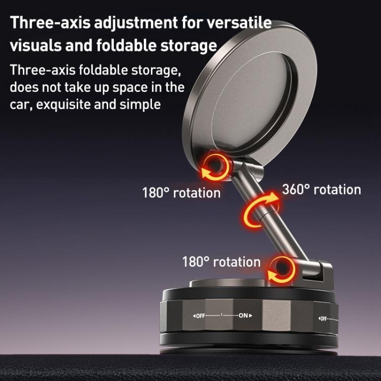 CCT30-2F Rotating Vacuum Adsorption Magnetic Car Phone Holder(Black) - Universal Car Holders by buy2fix | Online Shopping UK | buy2fix