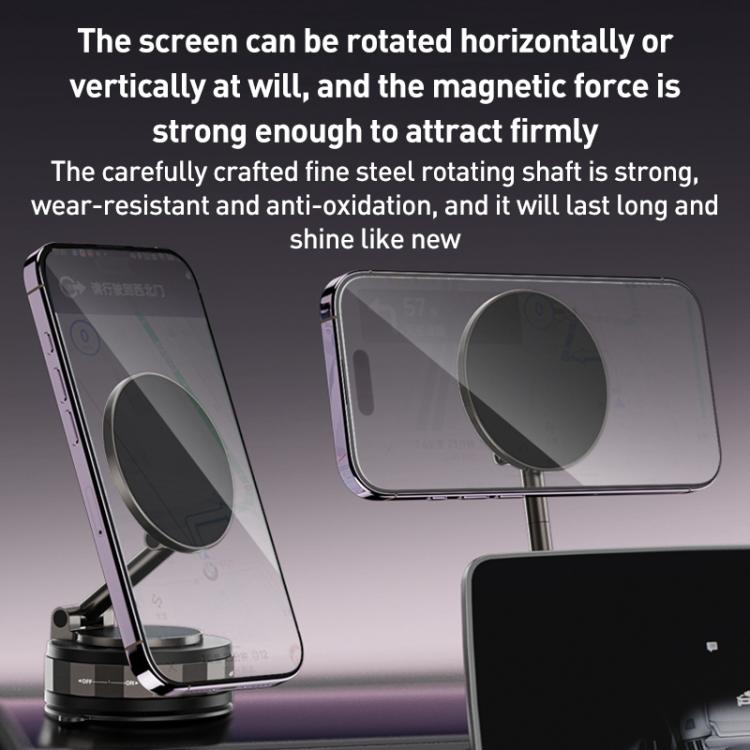 CCT30-2F Rotating Vacuum Adsorption Magnetic Car Phone Holder(Black) - Universal Car Holders by buy2fix | Online Shopping UK | buy2fix