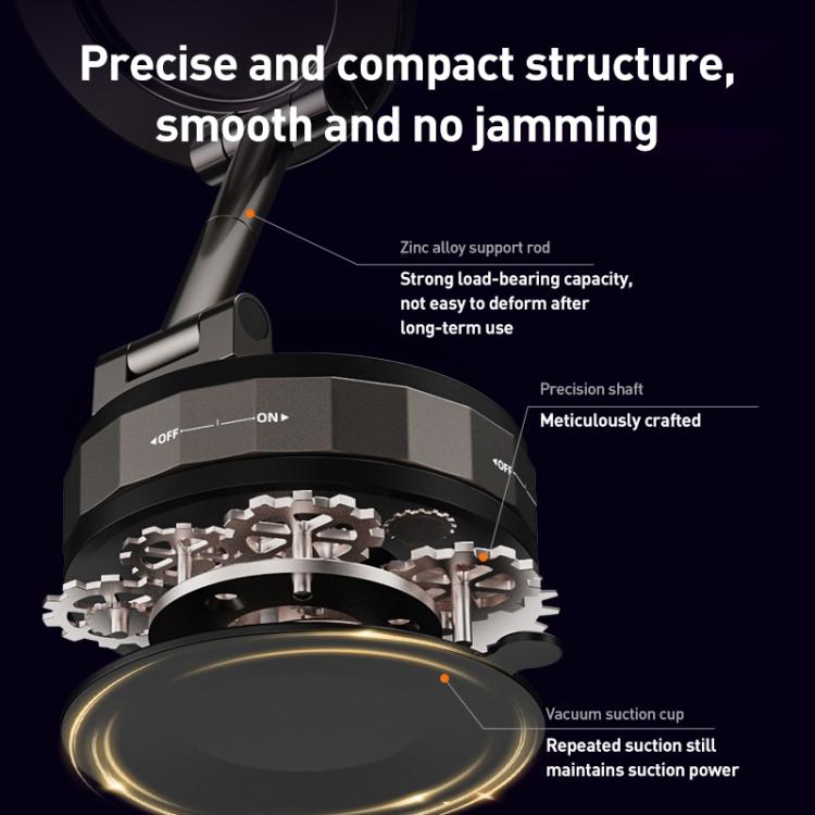 CCT30-2F Rotating Vacuum Adsorption Magnetic Car Phone Holder(Black) - Universal Car Holders by buy2fix | Online Shopping UK | buy2fix