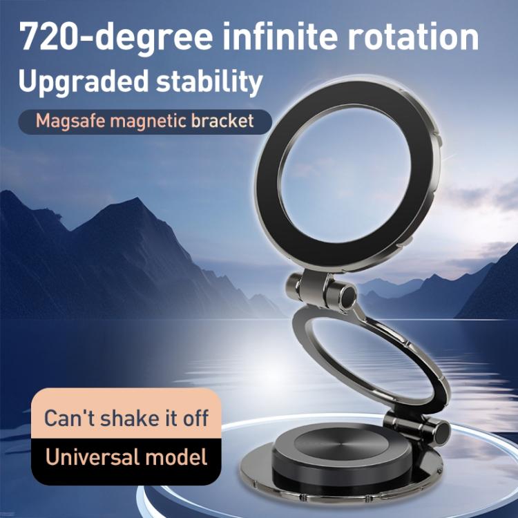 G222 Three-axis Folding MagSafe Magnetic Car Phone Holder(Silver) - Universal Car Holders by buy2fix | Online Shopping UK | buy2fix