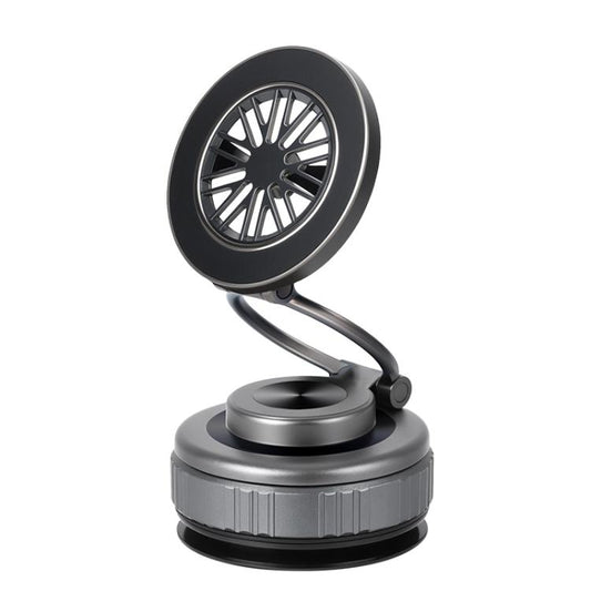G511 Three-axis Folding Vacuum Adsorption Magnetic Car Phone Holder(Gun Metal) - Universal Car Holders by buy2fix | Online Shopping UK | buy2fix