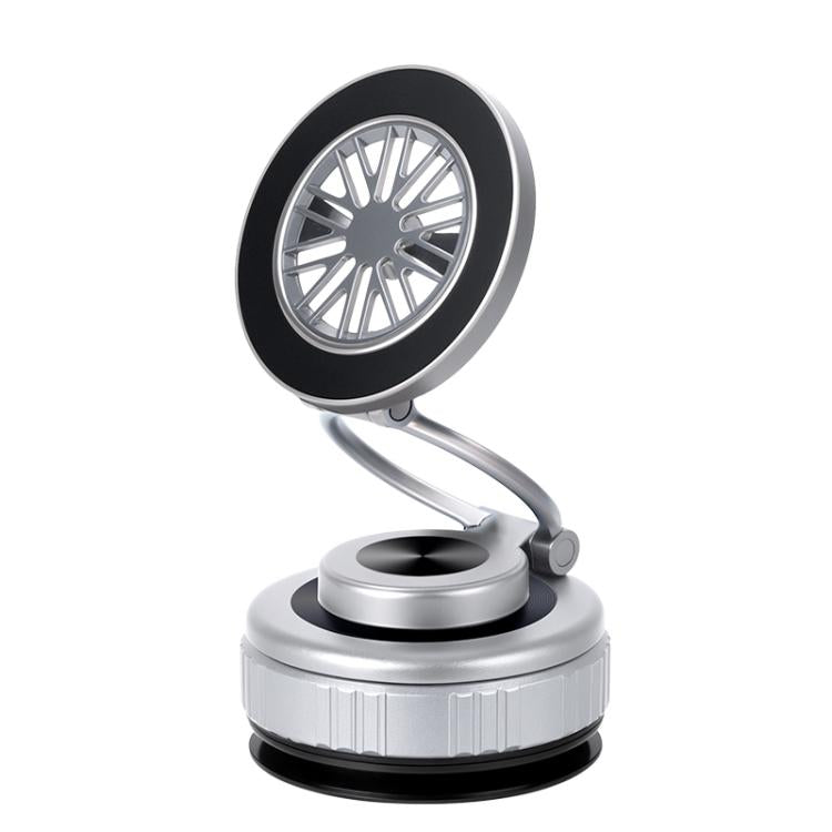 G511 Three-axis Folding Vacuum Adsorption Magnetic Car Phone Holder(Silver) - Universal Car Holders by buy2fix | Online Shopping UK | buy2fix