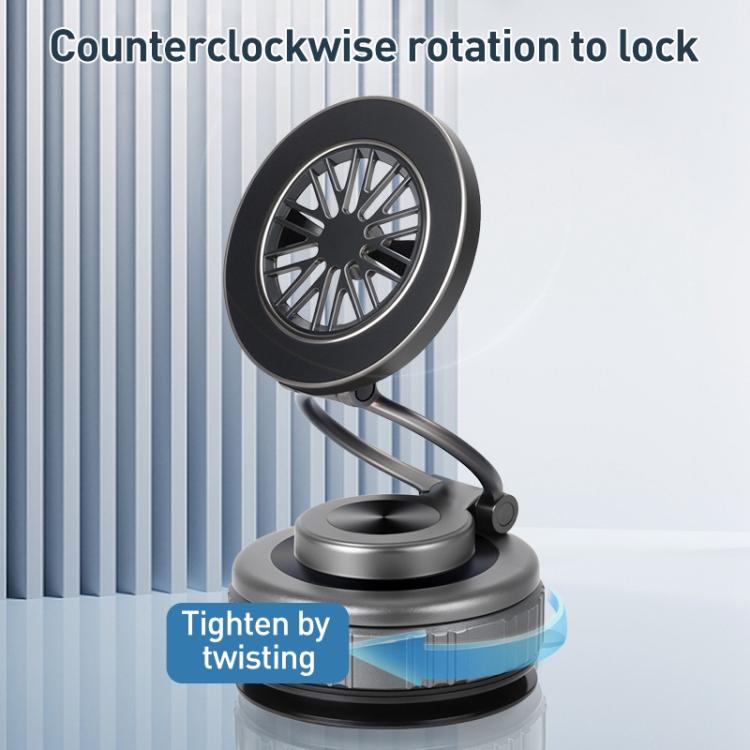 G511 Three-axis Folding Vacuum Adsorption Magnetic Car Phone Holder(Silver) - Universal Car Holders by buy2fix | Online Shopping UK | buy2fix