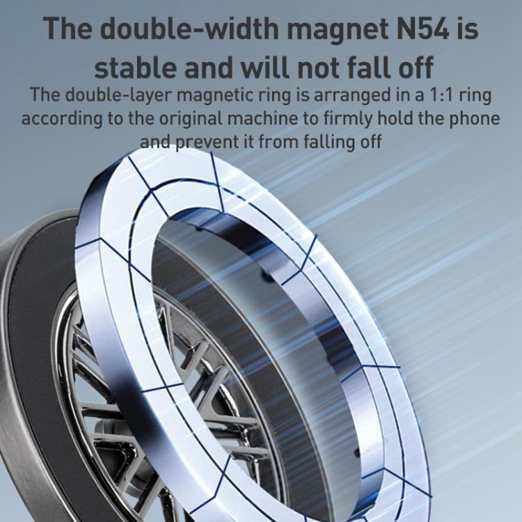 G511 Three-axis Folding Vacuum Adsorption Magnetic Car Phone Holder(Gun Metal) - Universal Car Holders by buy2fix | Online Shopping UK | buy2fix