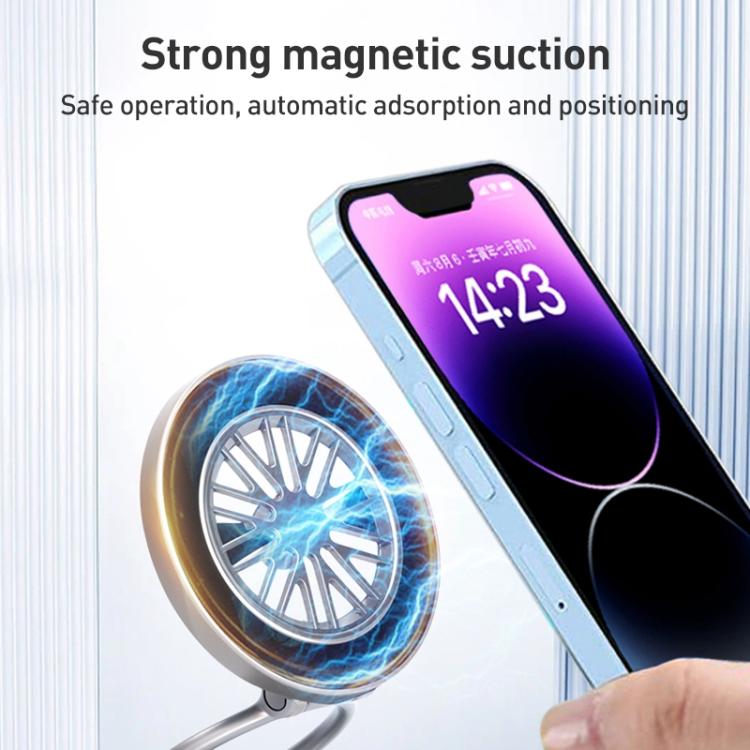 G511 Three-axis Folding Vacuum Adsorption Magnetic Car Phone Holder(Silver) - Universal Car Holders by buy2fix | Online Shopping UK | buy2fix