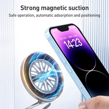 G511 Three-axis Folding Vacuum Adsorption Magnetic Car Phone Holder(Silver) - Universal Car Holders by buy2fix | Online Shopping UK | buy2fix