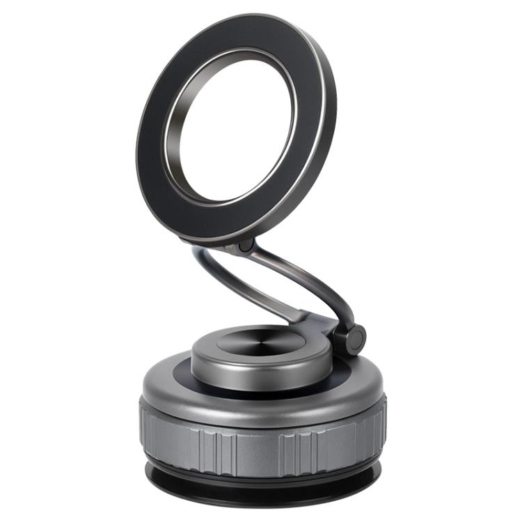 G512 Three-axis Folding Vacuum Adsorption Magnetic Car Phone Holder(Gun Metal) - Universal Car Holders by buy2fix | Online Shopping UK | buy2fix
