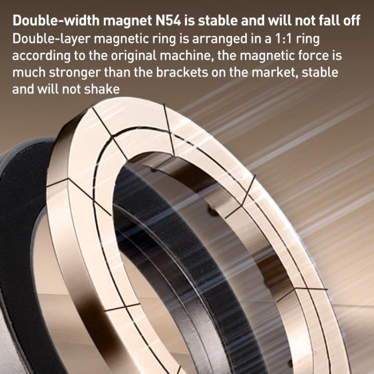 G512 Three-axis Folding Vacuum Adsorption Magnetic Car Phone Holder(Gun Metal) - Universal Car Holders by buy2fix | Online Shopping UK | buy2fix