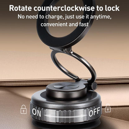 G512 Three-axis Folding Vacuum Adsorption Magnetic Car Phone Holder(Gun Metal) - Universal Car Holders by buy2fix | Online Shopping UK | buy2fix
