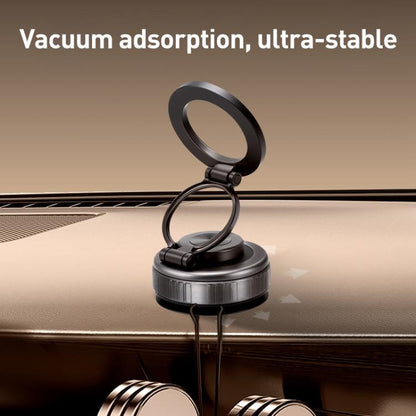 G512 Three-axis Folding Vacuum Adsorption Magnetic Car Phone Holder(Gun Metal) - Universal Car Holders by buy2fix | Online Shopping UK | buy2fix