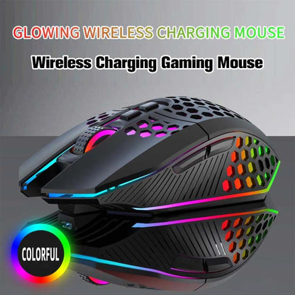 HXSJ T500 Hole Mouse 2.4G Backlight Rechargeable Wireless Mouse(White) - Wireless Mice by HXSJ | Online Shopping UK | buy2fix