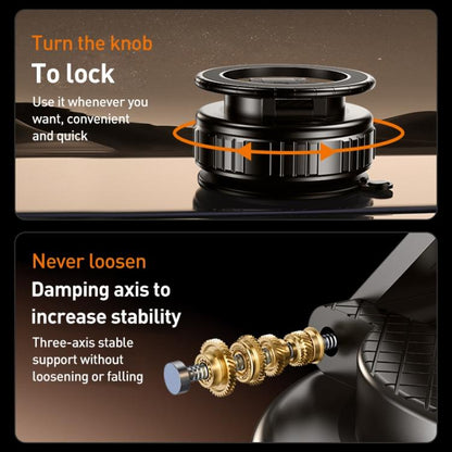 G712 Three-axis Folding Vacuum Adsorption Magnetic Car Phone Holder(Silver) - Universal Car Holders by buy2fix | Online Shopping UK | buy2fix